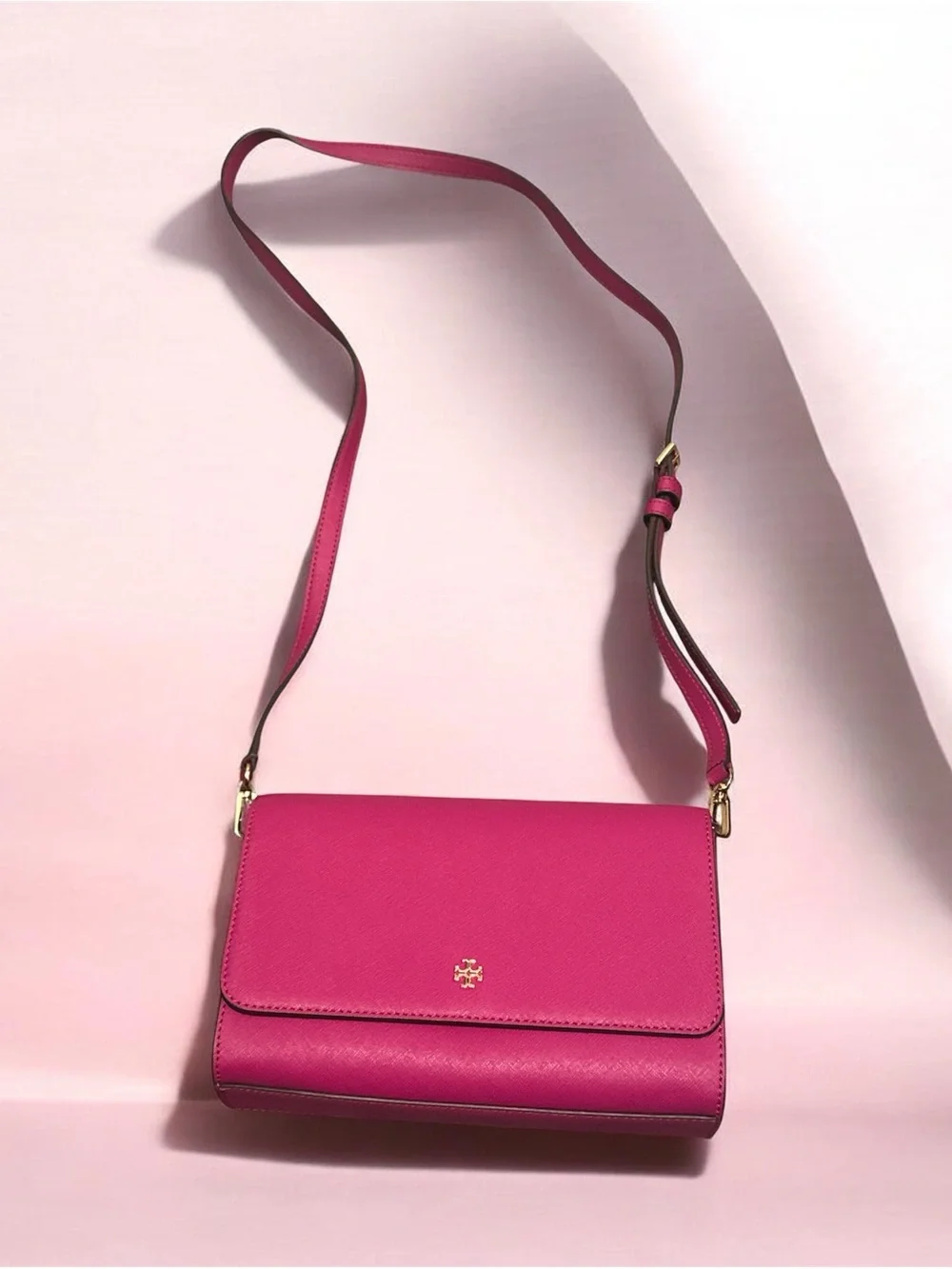 Tory Burch Hot Pink Leather Crossbody Bag